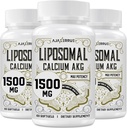 Liposomal Calciu AKG Supliment 1500 MG (Acid alfa-Ketoglutaric), Absorbție ridicată, mai eficientă decât AAKG, Ca AKG pentru longevitate, Age Defense, Energie Cellulară, Funcția metabolică, 180 Softgels
