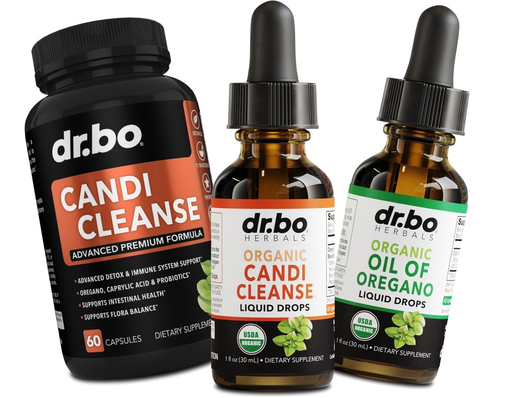 Candi Cleanse & Picături de ulei Oregano - Ulei organic de picături de Oregano lichid & negru Walnut Wormwood - Complexul de echilibru de creștere suplimentară cu rezistență suplimentară, Natural Curatenie Gut Curățator Oral Detox Health Suplimente Capsule
