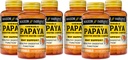 MASON NATURAL Papaya Digestive Enzyme Complex - Sanatos Digestive Functie, Promoveaza Absorbtie nutrienta, Peach Flavor, 100 Chewables (Pachet de 6)