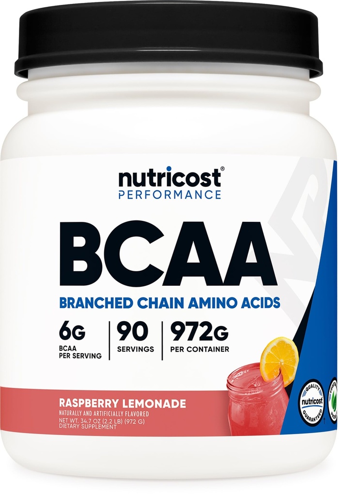 Nutricost BCAA Powder 2:1:1 (Lămâie cu zmeură, 90 Serviri)