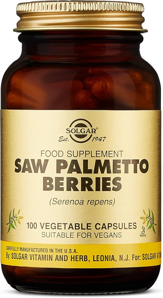 Solgar Saw Palmetto Berries, 100 capsule de legume - Meni
