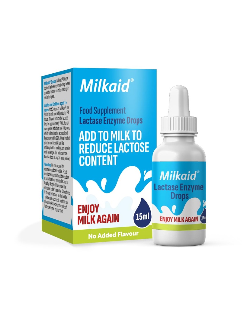 Milkaid Lactase Enzyme Drops for Lactoză Intoleranță 