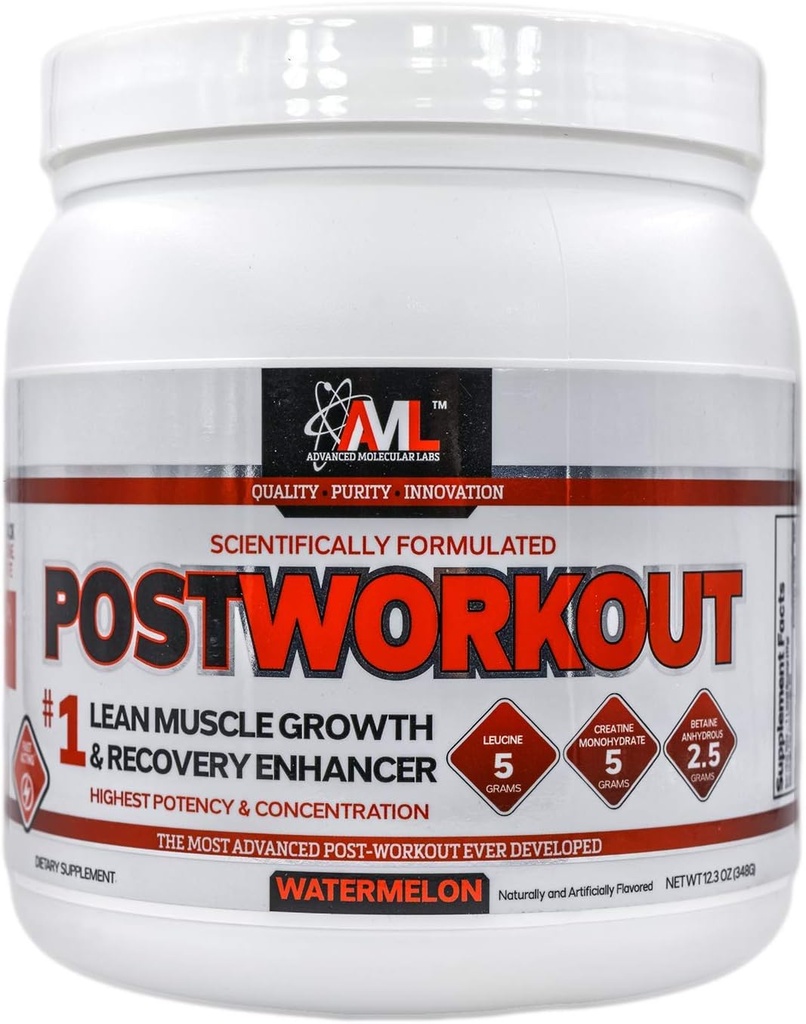 Advanced Molecular Labs - pudra post-workout, Lean musculare de creştere, Recuperare îmbunătăţitor, Clădiri musculare Post Workout Recovery Drink pentru femei şi bărbaţi, Pepene verde, 12,3 oz