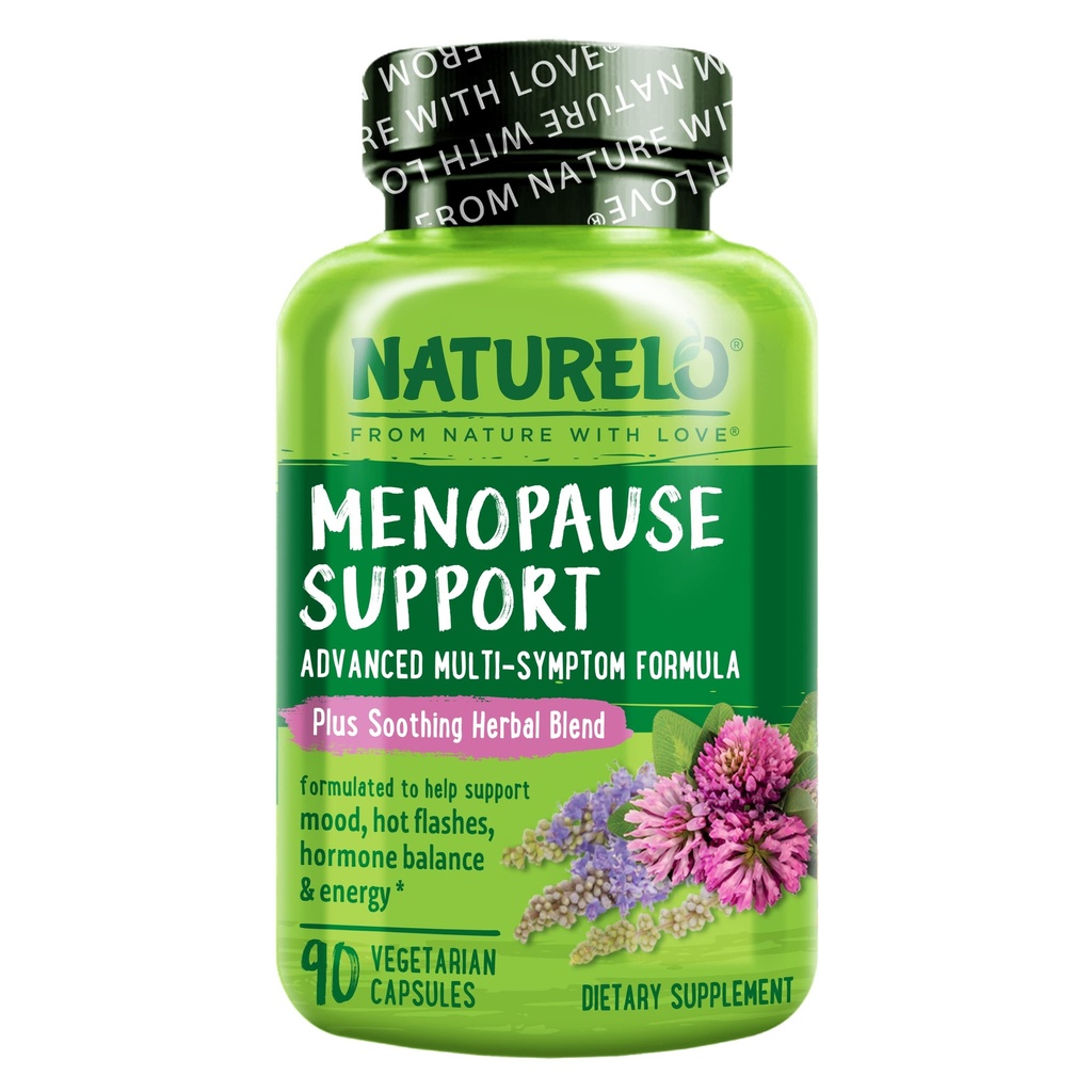 NaturaLO Menopause Suplimente pentru femei, Amestec de plante cu negru Cohosh pentru Menopauza Hot Flashes Advanced Estrogen Multi-Symptom Formula 90 Capsule