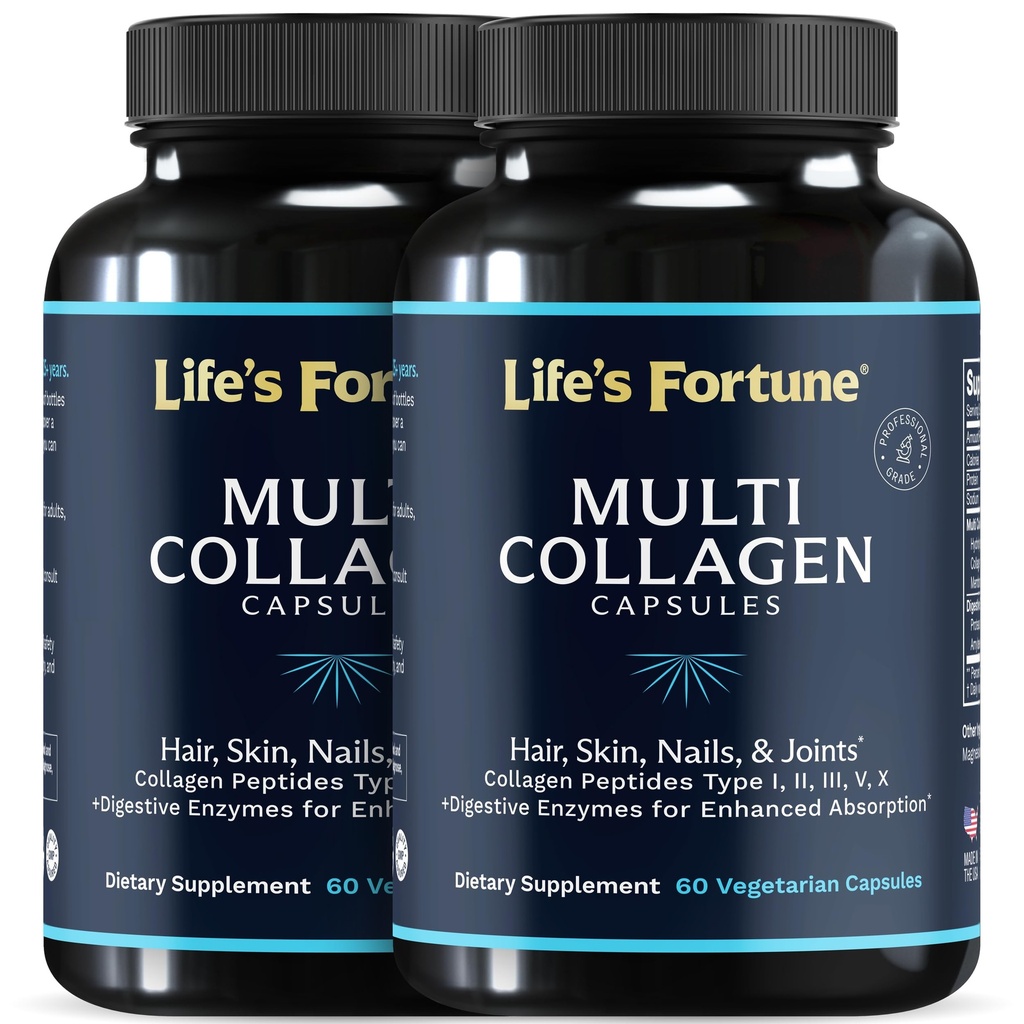 Multi Colagen Peptides Tipurile I, II, III, V & X Capsule Proteine hidrolizate 
