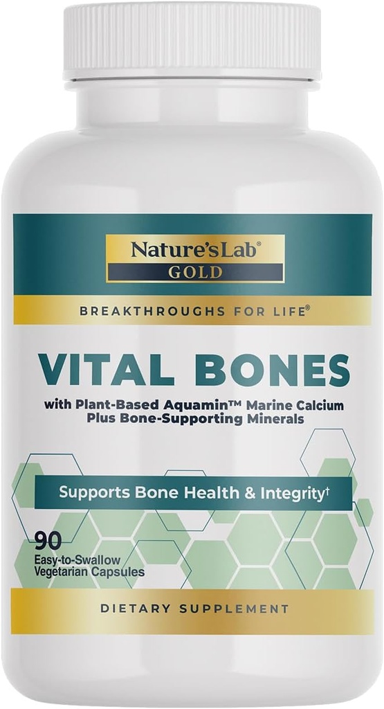 Oasele vitale ale laboratorului de aur al naturii cu calciu pe bază de plante AquaminTM - 90 capsule vegetariene
