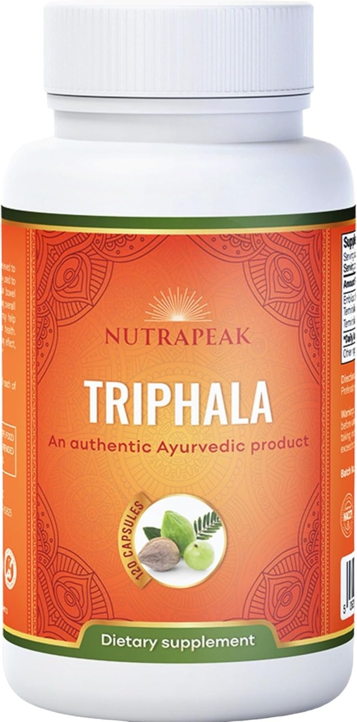 Capsule Triphala - 2000mg - Ayurvedic Triphala Guggulu Blend Made with Amla Haritaki Bibhitaki Powder - 120 capsule - Vegan non-GMO Soy Free Gluten Free