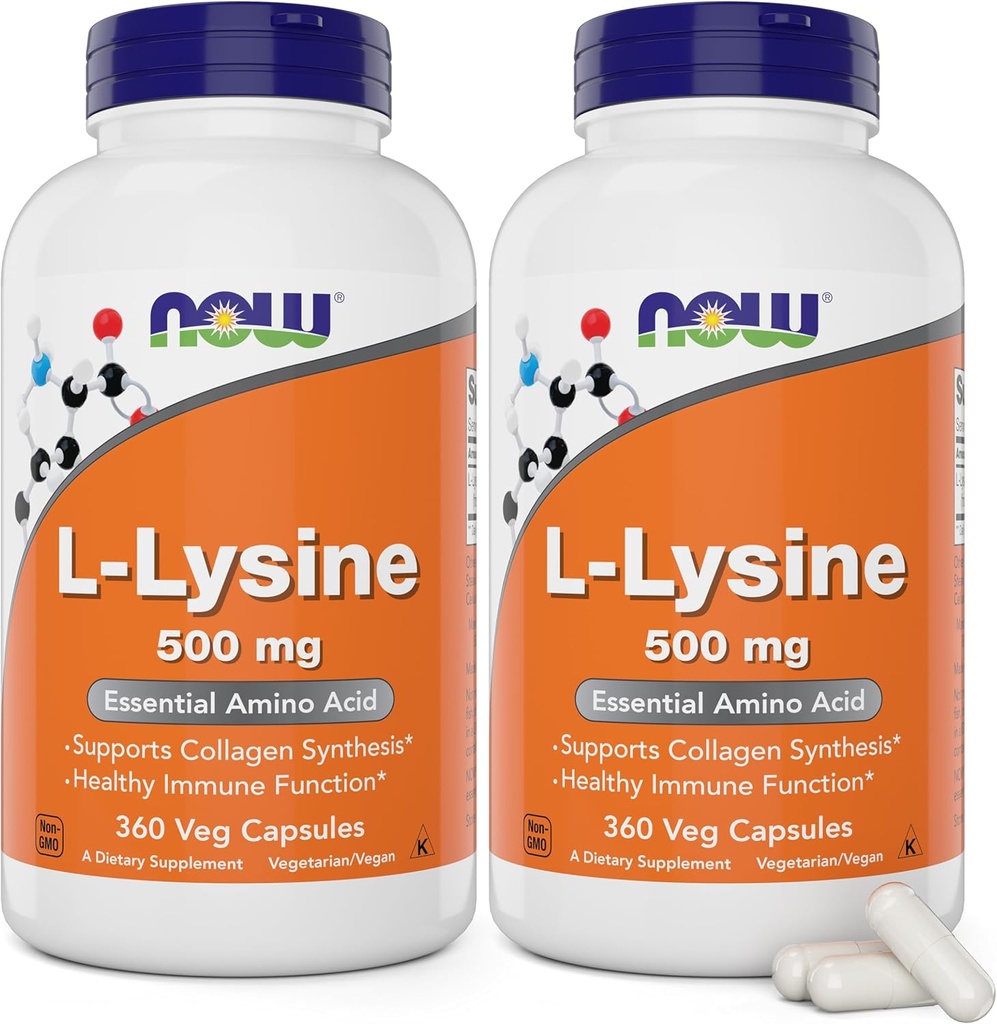 Acum L-Lysine 500 mg, 360 capsule vegetariene (Pachet de 2)