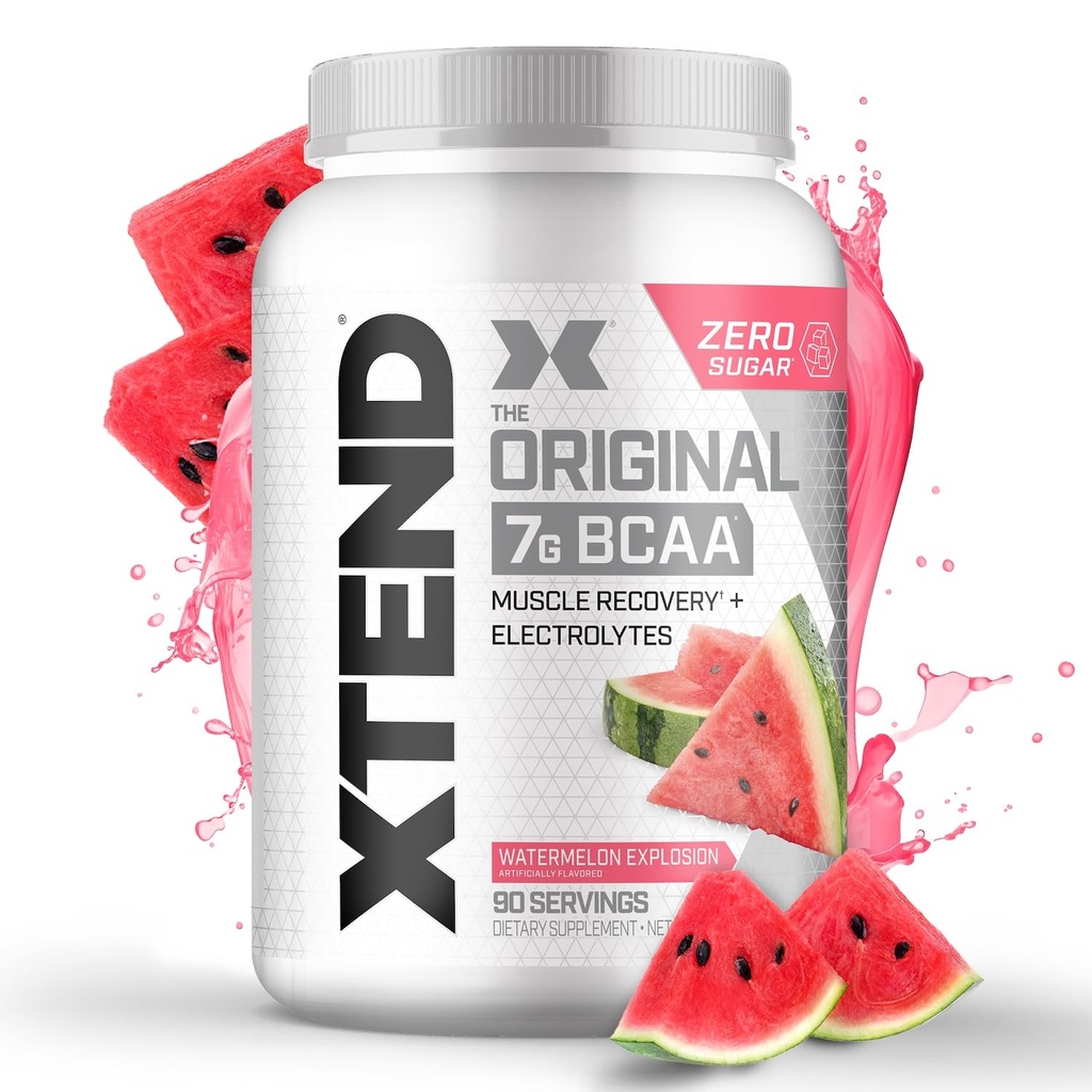 Xtend Original BCAA Powder 7g BCAA și 2,5g L-glutamină, Sugar Free Post Workout Muscle Recovery Drink with Amino Acids for Men & Women, 90 Servings