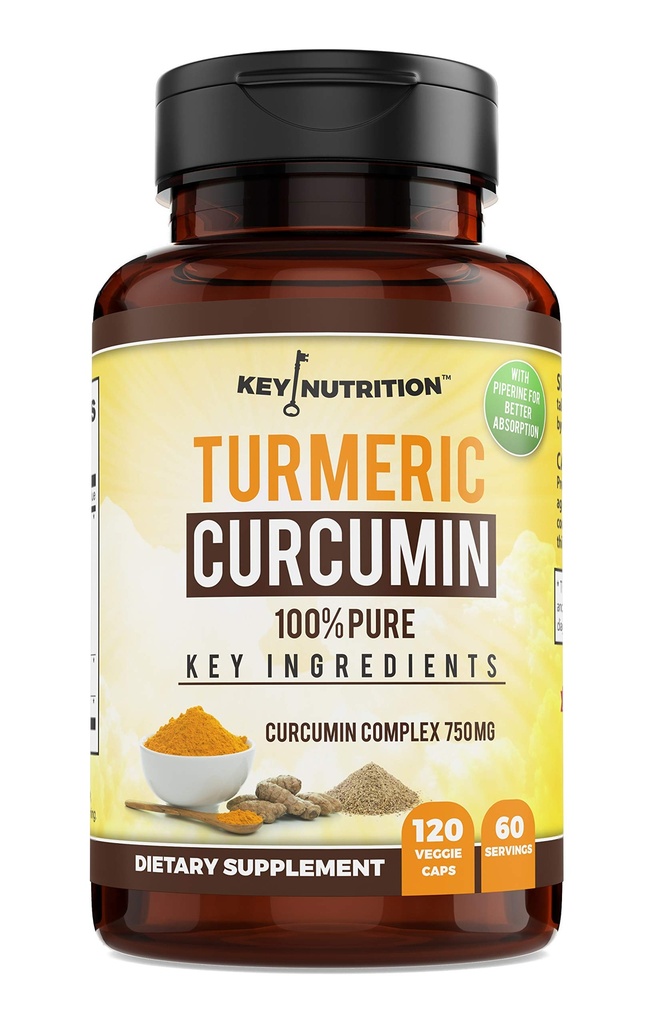 Complex de Curcumina Turmerica cu Piperina, 100% Pura - 120 Capsule