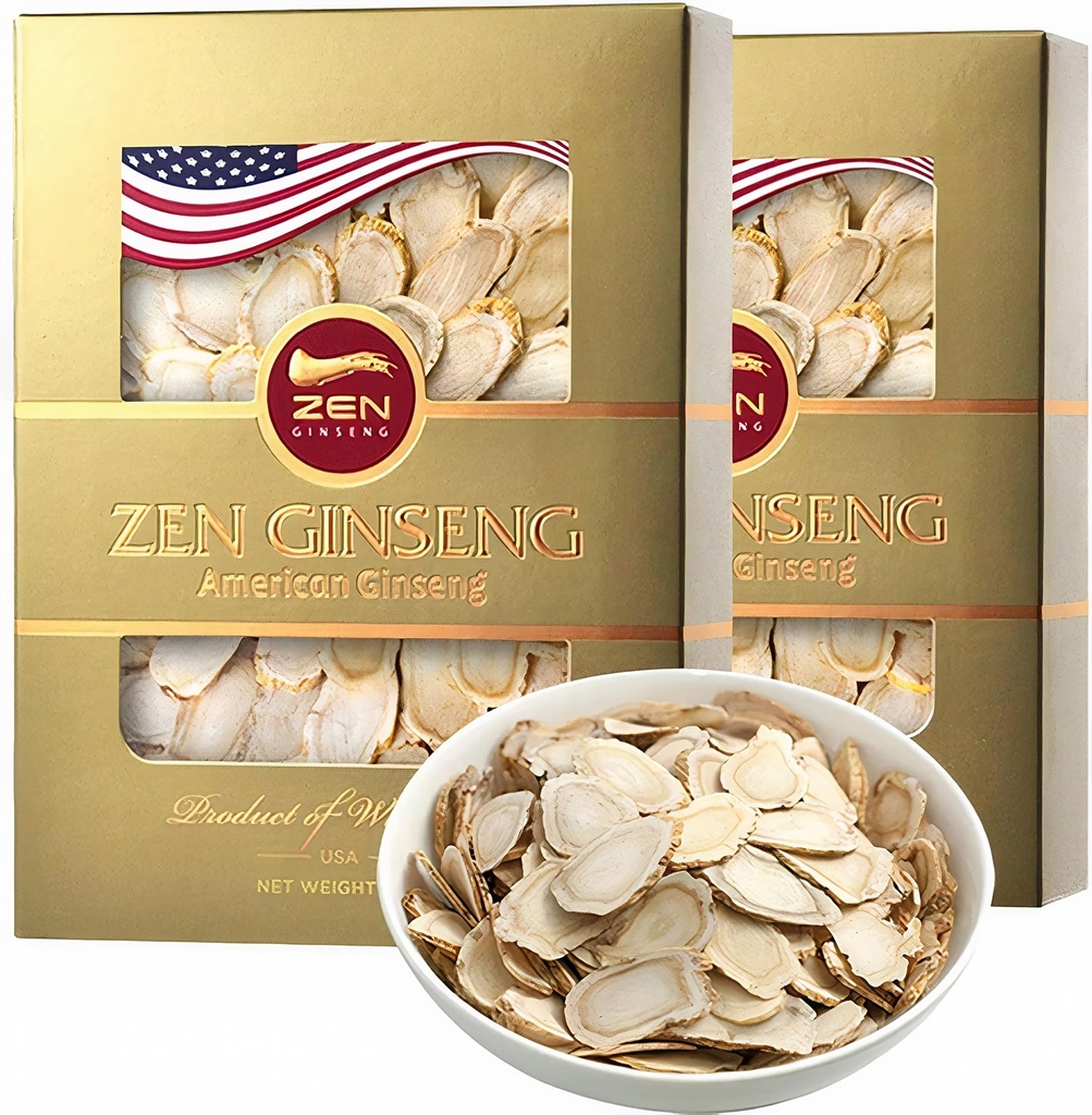 2 Cutii de American Wisconsin Ginseng Slices - Enhanced Energy, Performance, & Mental Health for Men & Women. Total 8 Oz.