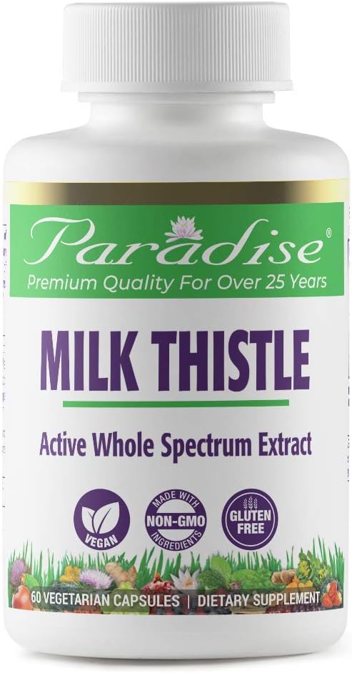 Paradise Herbs Milk Thistle 75:1 80% Capsule vegetariene, 60 Conte