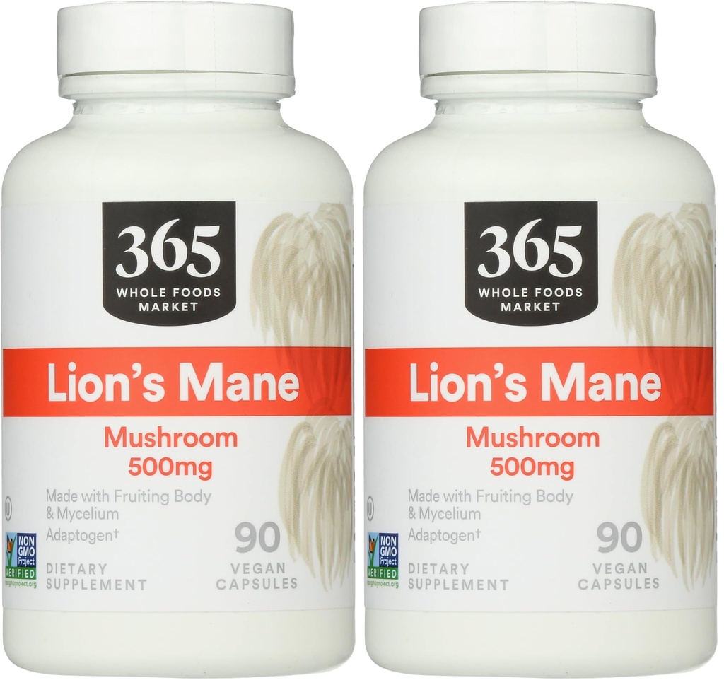 365 by Whole Foods Market, Lion's Mane, 90 Count (Pachet of 2)