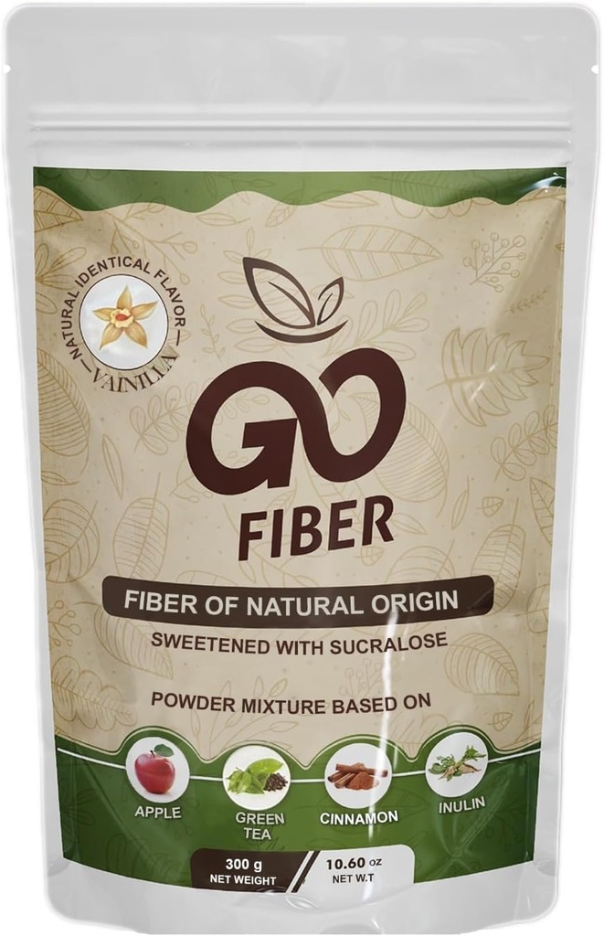 Go Fiber 100% Organic Fiber, Natural Fiber Supplement, Vanilla, 10,6 oz
