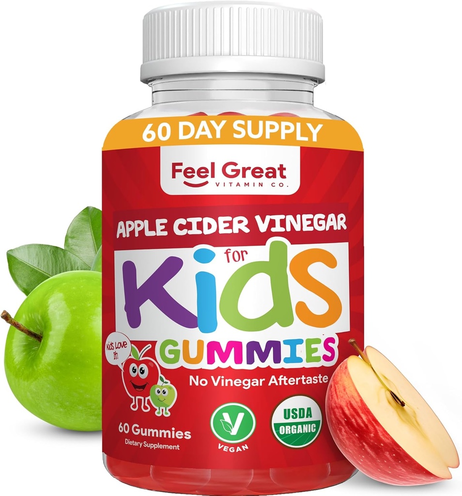 Organic Kids Cidru Otet Gumies de Oțet Simțiți-vă bine Vitamine 
