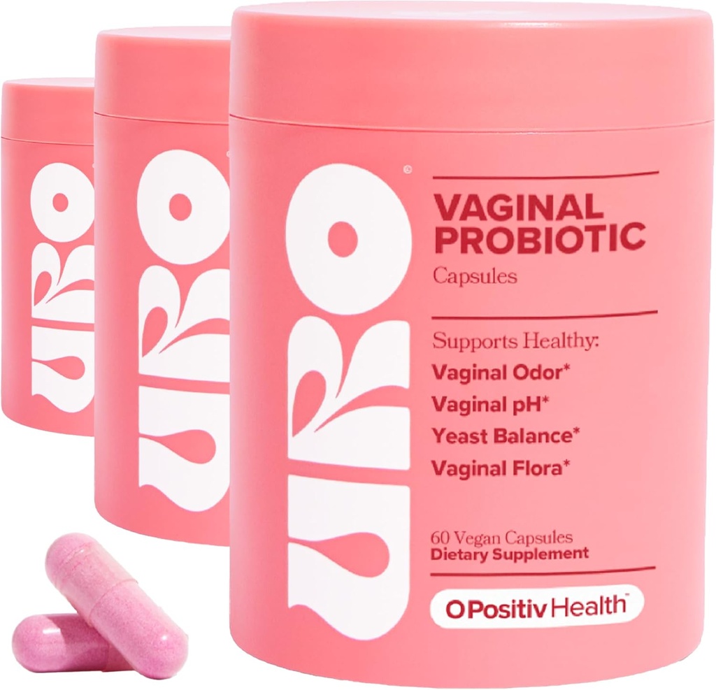 O positiv URO Probiotice vaginale pentru femei pH Balanta cu prebiotice si Lactobacillus Probiotic Blend - Vaginal Health Supplement - Promovarea sanatos Vaginal Odor & Vaginal Flora, 60 Conte (Pachet de 3)