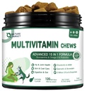 NATURĂ ŢINTĂ Multivitamine pentru câini - cu MSM & Glucosamină, Omegas 3 & 6, Probiotice pentru sănătate digestivă, suport comun, Skin & Coat, Sistem imunitar & Sănătate generală 120 Chews moi