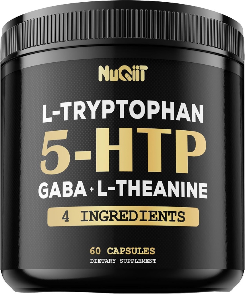 5 HTP 200mg GABA 500mg L-Teanină 200mg L-Tryptofan 100mg Supliment - Suport creier, Circulație Sănătate, Concentrare & Rest Well - 60 capsule pentru 1 lună - 4in1 premium Blend