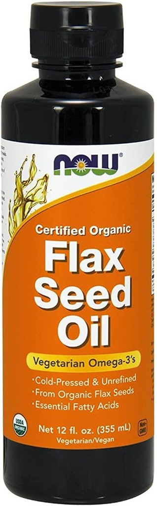 Ulei de semințe de in 12 Oz (Certified Organic Non GE) - ACUM alimente