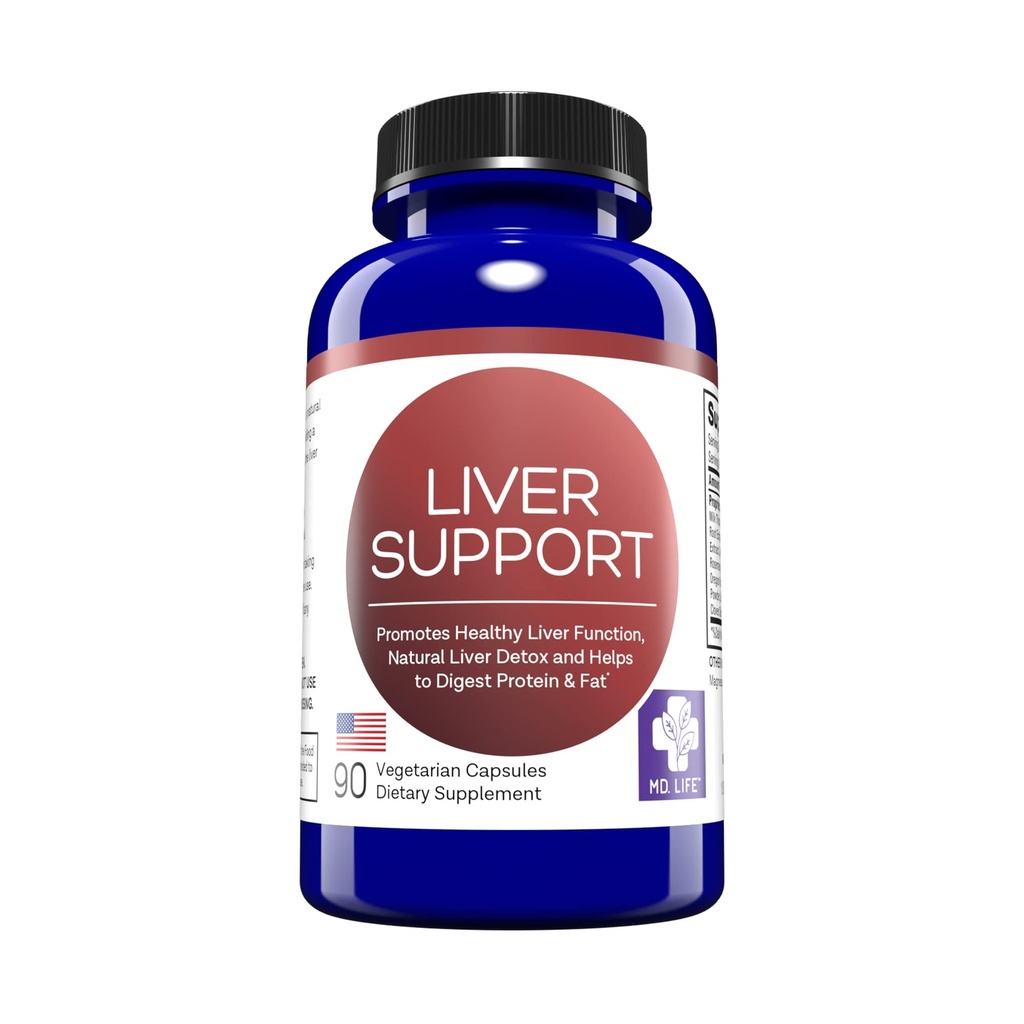 MD.LIFE suport hepatic - Supliment cu Artichoke, Dandelion, Milk Thistle & Proteolitic Enzime 90 Conte