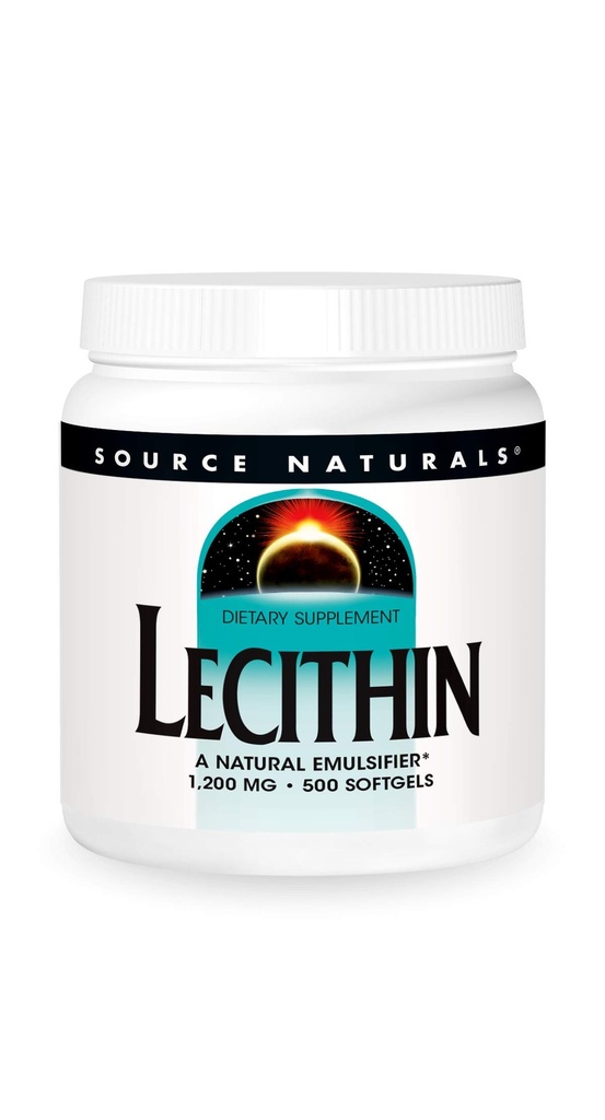 Sursa Naturals Lecitina 1200 mg, Un emulsificator natural - 500 Softgels