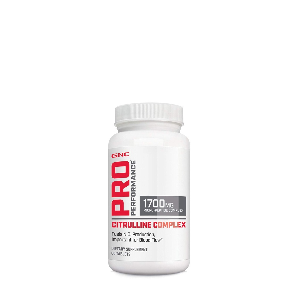 GNC Pro Performanță Citrulină Complex 1700mg, 60 comprimate, Combustibili Oxid azotat de producție pentru fluxul sanguin sănătos