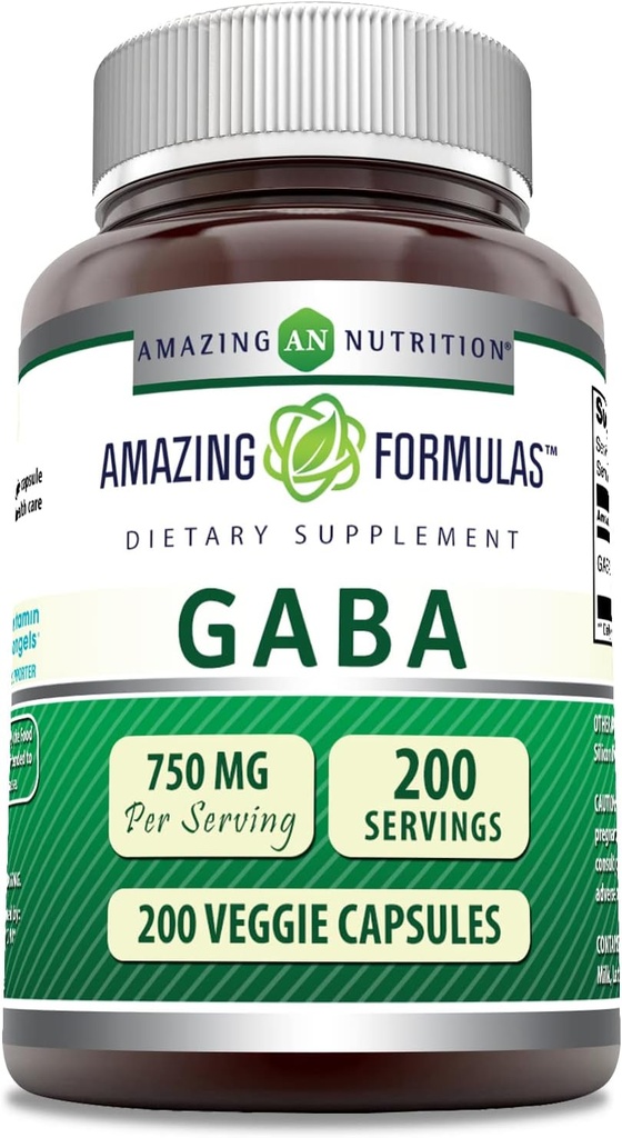 Amazing Formulas GABA 750mg Per Servire Capsule Veggie Supliment 