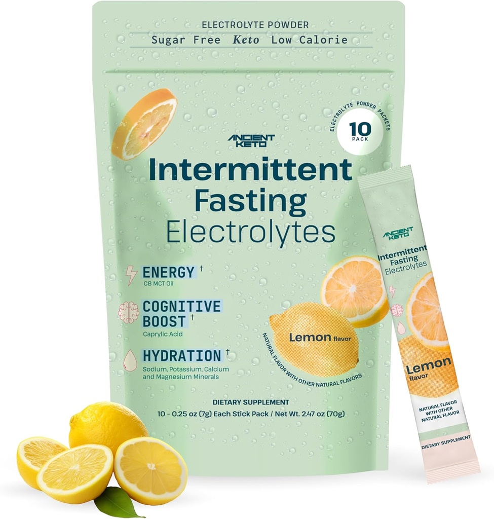 Keto vechi de postare Electroliti - zahar-gratuit Electrolit pulbere pentru postare intermitent - Suporturi cogniție, energie, și hidratare 10 Pachete