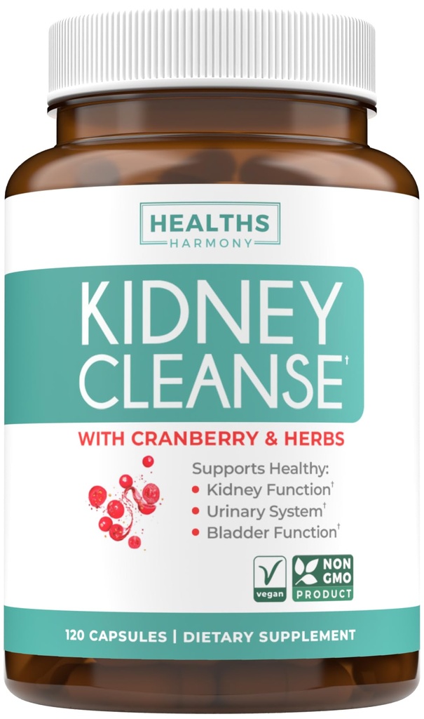 Chanca Piedra Rinichi Curățare Detox & Reparație - Herbal Ficat & Rinichi Suport Supliment cu Cranberry Astragalus & Mai mult pentru Curățarea Suport de protecție - Vegan Non-GMO & Lab Verified (4 Luna de aprovizionare)