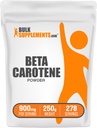 BulkSupplements.com Beta Caroten Powder - Beta Caroten Supliment, Vitamina Un supliment pentru Immun și suport Vision - Gluten gratuit, 900 mg per Serving, 250g (8,8 oz) (Pachet de 1)