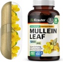 BIO KRAUTER Mullein Capsules 1200 mg 250 Count - Pure Vegan Mullein Leaf Extract pentru Plămâni - 125 zile de aprovizionare - Lung Curățenie și Suplimente de asistență respiratorie - Nu Fillers, Non-GMO
