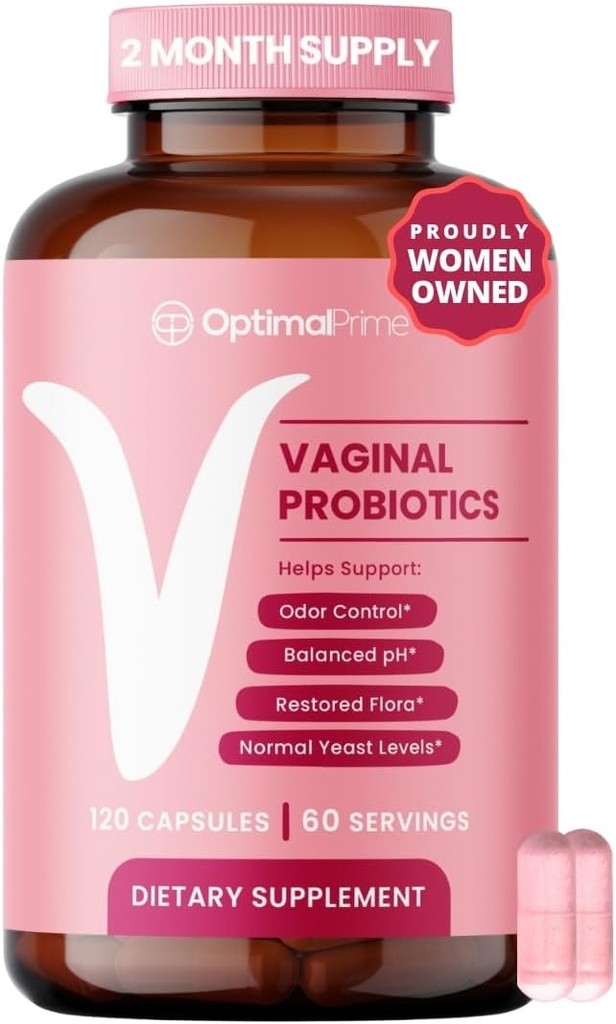 Probiotice vaginale optime pentru femeile cu prebiotice, extract de cranberry, şi Lactobacillus Probiotic Blend, susţine sănătos vaginal Flora, Odor Control, pH echilibru, 2 lună aprovizionare, 120 capsule