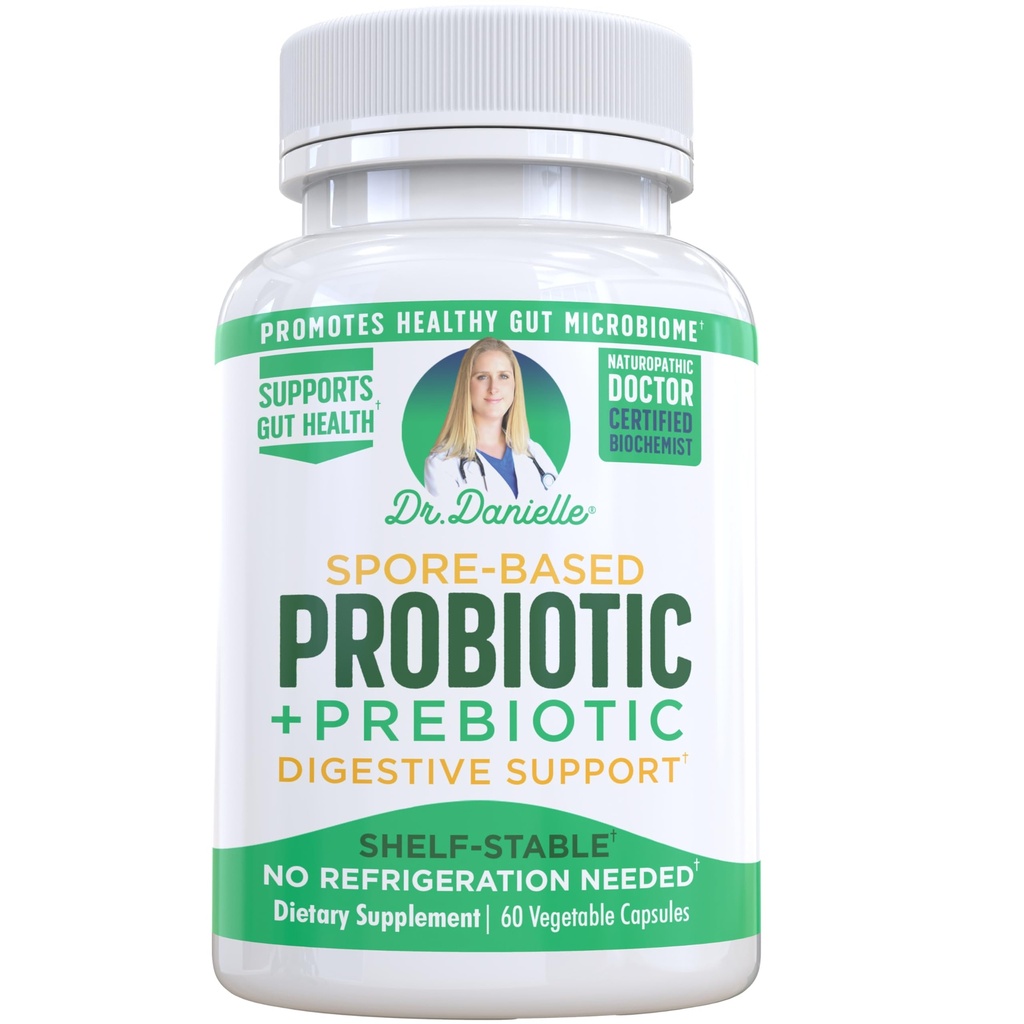Dr. Danielle Probiotic - Probiotice pentru femei si barbati, Adulti de Dr. Danielle - Supliment Probiotic Stabular - Nu Frigider necesar - Bacillus - 60 Capsule