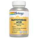 SOLARAY Acid pantotenic 500mg - Vitamina B 5 pentru Coenzime-A Productie si energie Metabolism, par, piele, si Nails Support - Vegan, Lab Verified, 60-Day Garantie - 100 Serviri, 100 VegCaps