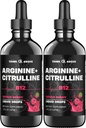 L-Arginină + L-Citrulină + B12 picături lichide, Citrus Berry Flavor, 2 fl oz, Pachet de 2