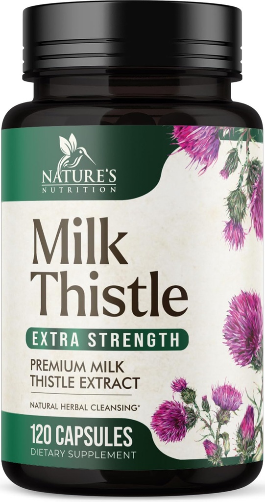 Milk Thistle Extract - Ficat Cleanse Detox & Formula de reparare - Natural Milk Thistle cu Silymarin Marianum & Dandelion Extract - Natural Herbal Liver Health Supplement - Made in USA - 120 Capsule