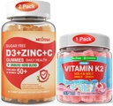 Bundle: Vitamina C + D3 + Gume de zinc pentru adulți 50 + & Vitamina K2 Gumies