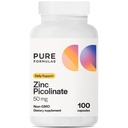PureFormulas Zinc Picolinat 50 mg - Imunitate şi suport hormonal - Biodisponibil 50 mg Zinc Supliment 100 Capsule
