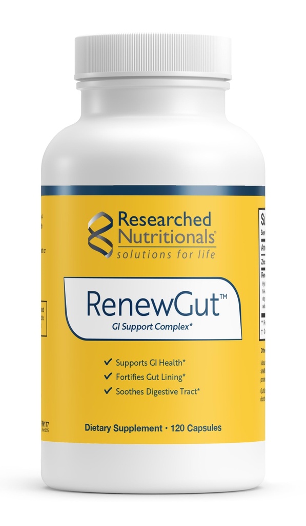 Cercetari nutritionale RenewGut - Complexul GI pentru a sprijini gut Lining, nivele de histamina sanatoasa si sanatate digestiva - Colagen Peptides, zinc Carnosine, DGL & N Acetil Glucosamine (120 capsule)