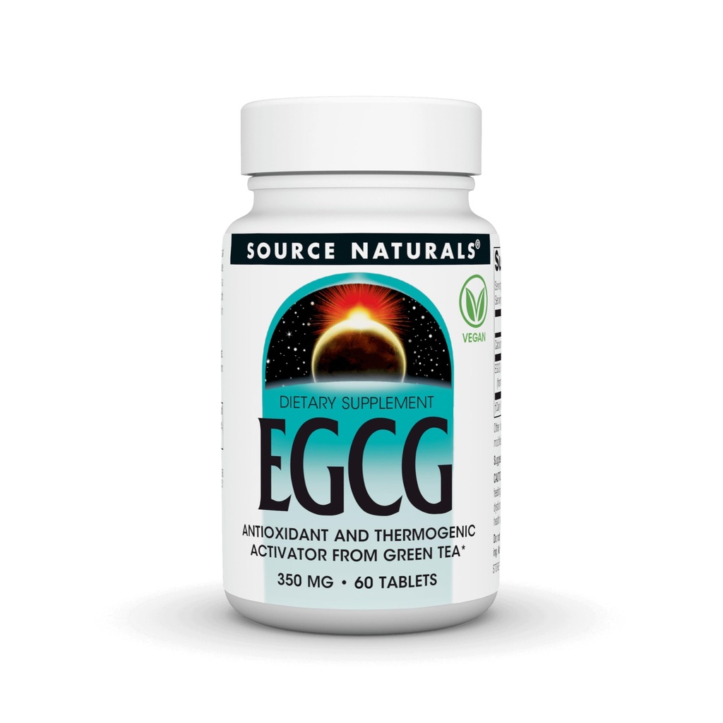 Sursa Naturals EGCG, Antioxidant și Activator termogenic de ceai verde, 350mg - 60 comprimate