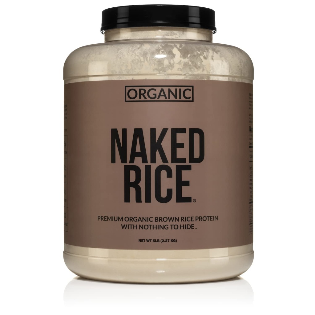 Orez gol - organic maro praf de proteine din orez - praf de proteine din Vegan - 5Lb vrac, OMG gratuit, gluten gratuit și soia. Proteina de bază de plante, fără ingrediente artificiale - 76 Serviri