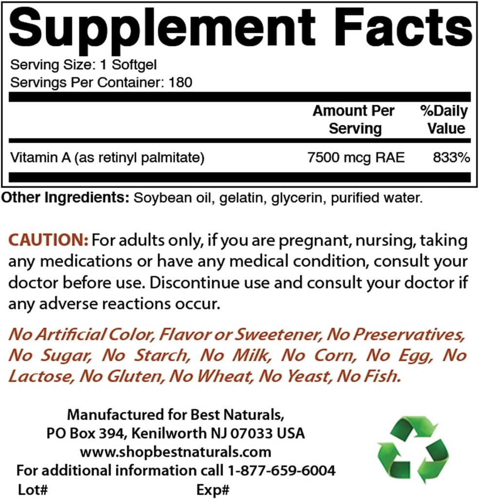 Cele mai bune naturale vitamina A 25000 UI & Probiotic 10 tulpini & 30 miliarde CFU