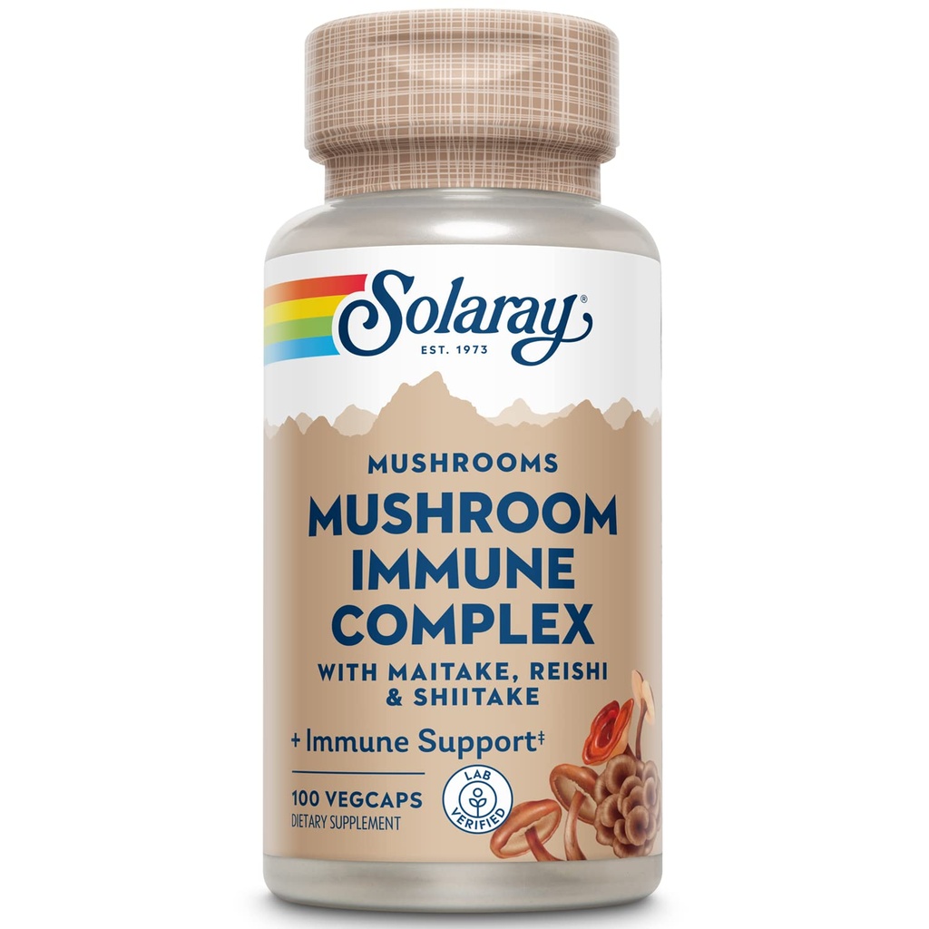 SOLARAY Organic crescut Fermentat Mushroom Immune Complex 600 mg 