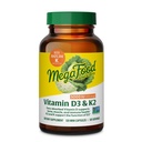 Megafood Vitamina D3 5000 UI (125 mcg) - Suplimente vegetariane cu vitamina D3 K2 - Sprijină oasele, dinții, mușchii și sănătatea imună - certificate non-GMO - 120 Mini capsule, 120 Serviri