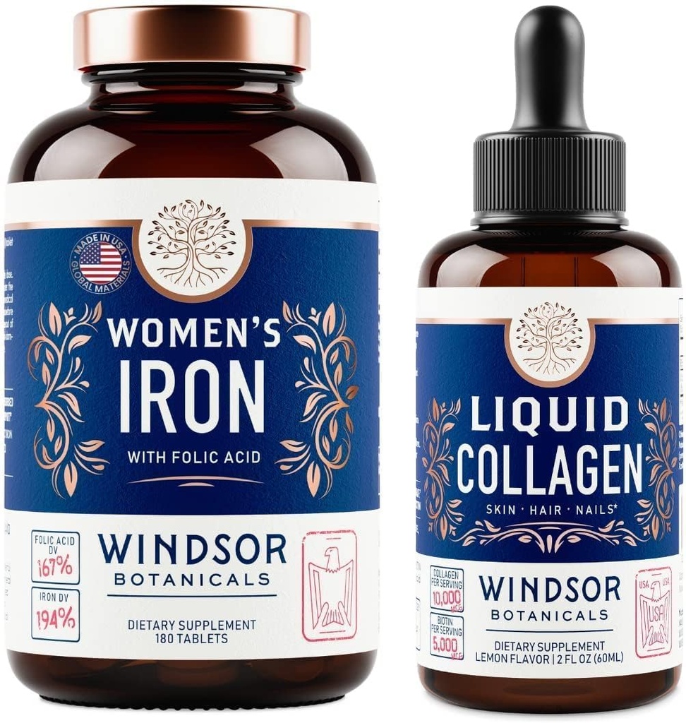 WINDSOR BOTANICA Colagen lichid si fier pentru femei Beaty and Wellness Bundle