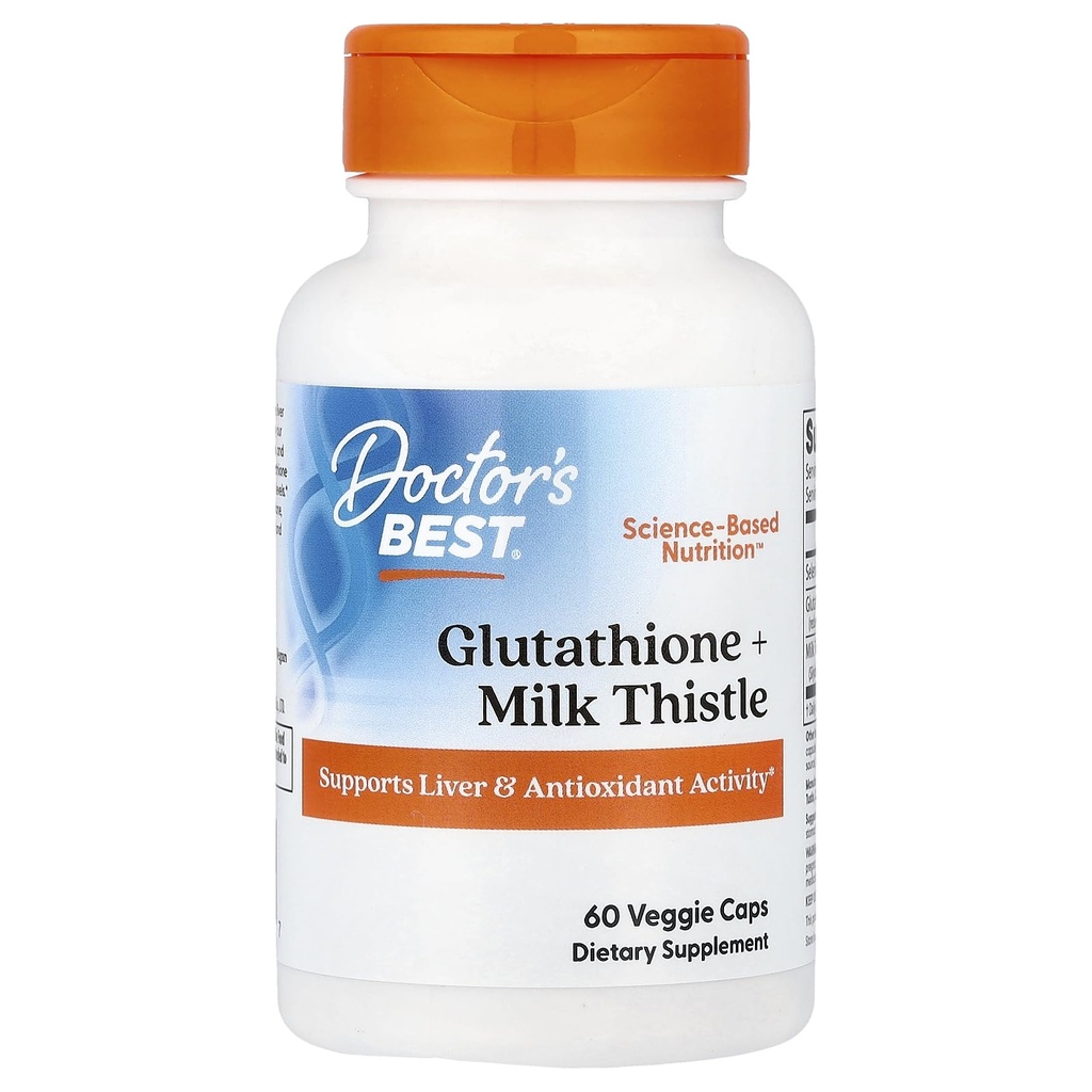 Cel mai bun Glutatione doctor + lapte Thistle, susține activitatea hepatică și antioxidantă, non-GMO, gluten gratuit, Soy gratuit, Vegan 60 Veggie Caps