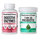 CHOICE medic - Beat Bloat + Suport Management greutate Bundle: enzime digestive + subțire-30 Probiotic