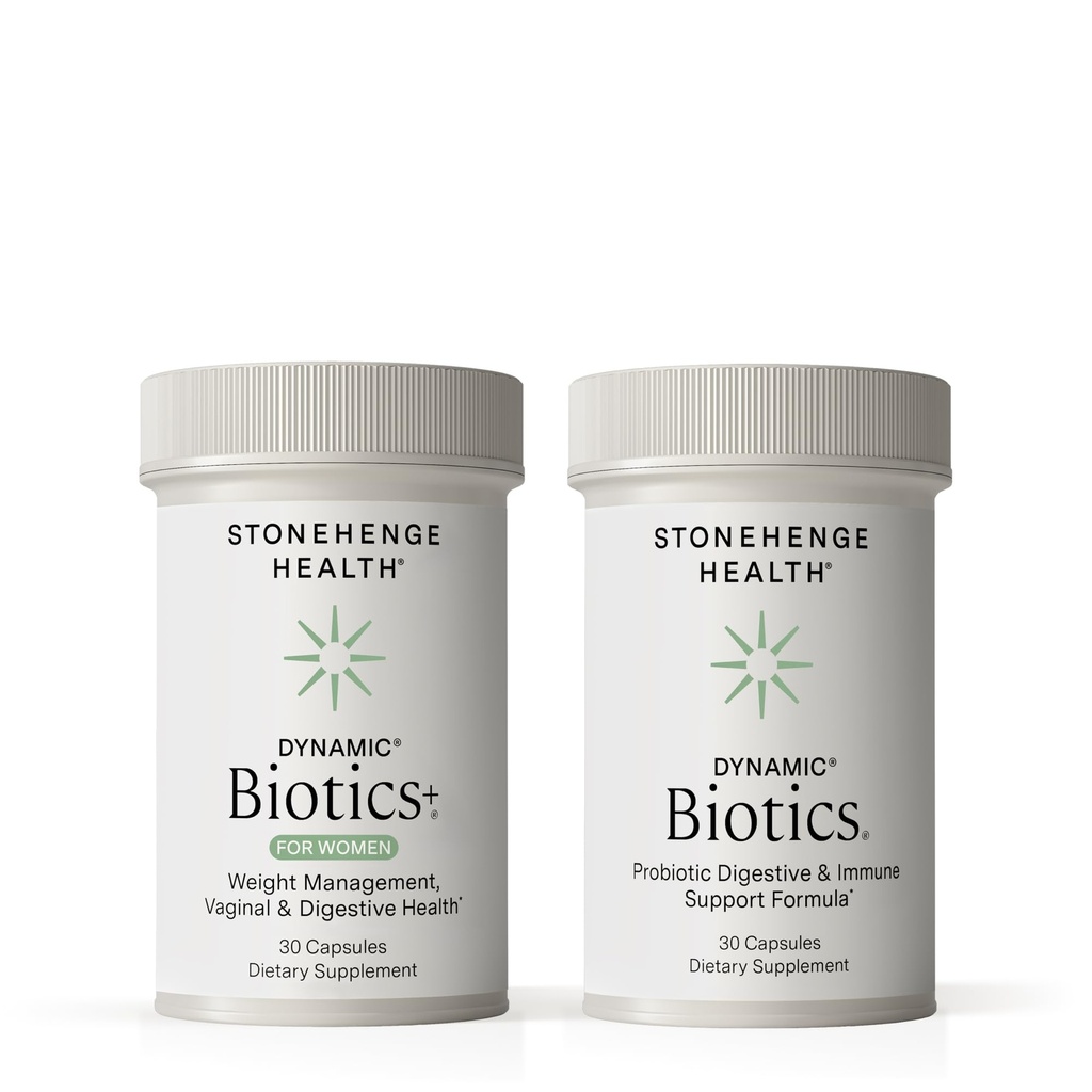 Stonehenge Health Dynamic Biotics+ pentru femei + Biotice dinamice Probiotice Bundle Suplimente pentru a sprijini Digestive & Feminine Health