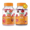 Zinc viu copii + Fier & Vitamina C Copii, Gume Bundle - mare Tasting, Suplimentul de vitamine, Gluten gratuit, OMG gratuit, Guma de mestecat