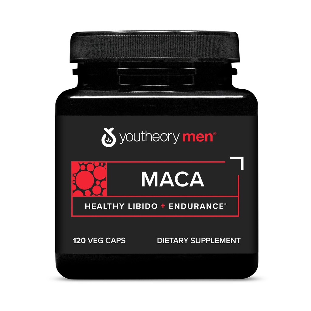 Youtheory Men's Maca - Vegan Maca Supplement for Men - Supports Energy, Stamina & Endurance* - Dairy, Soy & Gluten Free - 120 Vegetative Capsule